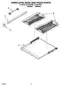 THIRD LEVEL RACK AND TRACK PARTS Diagram and Parts List for KUDU02VRSS0  KitchenAid Dishwasher