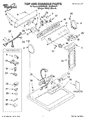 TOP AND CONSOLE, LITERATURE Diagram and Parts List for GGQ9858JQ1  Whirlpool Dryer