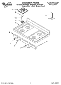 COOKTOP PARTS Diagram and Parts List for SF196LEMT0  Whirlpool Range