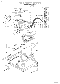 MACHINE BASE Diagram and Parts List for 3LBR7132DW0  Whirlpool Washer