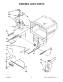 FREEZER LINER PARTS Diagram and Parts List for GI6FARXXF06  Whirlpool Refrigerator