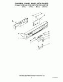 CONTROL PANEL AND LATCH PARTS Diagram and Parts List for DU1300XTVS5  Whirlpool Dishwasher