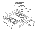 COOKTOP Diagram and Parts List for SF310PEYQ0  Whirlpool Range