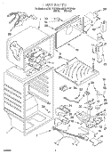 LINER Diagram and Parts List for 8ET21PKXFW00  Whirlpool Refrigerator