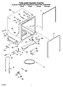 TUB AND FRAME PARTS Diagram and Parts List for KUDS01FLSS3  KitchenAid Dishwasher