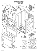 CABINET PARTS Diagram and Parts List for 3RLEQ8000KQ2  Whirlpool Dryer