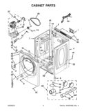 CABINET PARTS Diagram and Parts List for WGD94HEAW1  Whirlpool Dryer