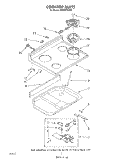 COOKTOP Diagram and Parts List for RE960PXVN3  Whirlpool Range