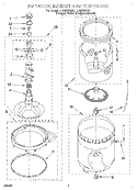 AGITATOR, BASKET AND TUB Diagram and Parts List for LLR8233EZ0  Whirlpool Washer
