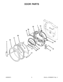 DOOR PARTS Diagram and Parts List for CED8990XW1  Whirlpool Dryer