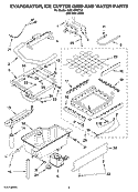 EVAPORATOR, ICE CUTTER GRID AND WATER PARTS Diagram and Parts List for KUIC15NRTS0  KitchenAid Ice Maker