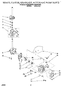 BRAKE, CLUTCH, GEARCASE, MOTOR AND PUMP Diagram and Parts List for CAW2762AW0  Whirlpool Washer