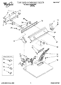 TOP AND CONSOLE, LIT/OPTIONAL Diagram and Parts List for LGR3624BW0  Whirlpool Dryer