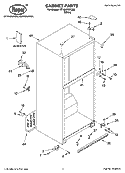 CABINET PARTS Diagram and Parts List for RT18AKXKQ08  Roper Refrigerator