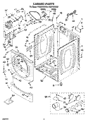 CABINET PARTS Diagram and Parts List for WGD8300SB0  Whirlpool Dryer