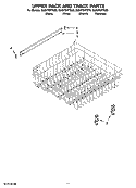 UPPER RACK AND TRACK PARTS Diagram and Parts List for GU2370XTST0  Whirlpool Dishwasher