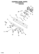 CONTROL PANEL PARTS Diagram and Parts List for KDRP487MSS02  KitchenAid Range