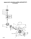 BRAKE, CLUTCH, GEARCASE, MOTOR AND PUMP Diagram and Parts List for LA9580XWF1  Whirlpool Washer