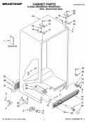 CABINET PARTS Diagram and Parts List for BRS62BRANA00  Whirlpool Refrigerator