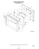 OVEN DOOR Diagram and Parts List for KEMS376TWH0  KitchenAid Microwave Oven Combo