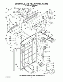 CONTROLS AND REAR PANEL PARTS Diagram and Parts List for 3RLSQ8600WW0  Whirlpool Washer