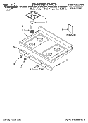 COOKTOP PARTS Diagram and Parts List for SF262LXSQ1  Whirlpool Range