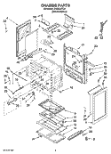 CHASSIS PARTS Diagram and Parts List for SF272LXTD2  Whirlpool Range