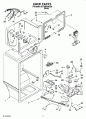 LINER PARTS Diagram and Parts List for 8VET0WPKKQ06  Whirlpool Refrigerator