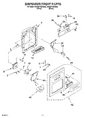 DISPENSER FRONT Diagram and Parts List for 3XES0FHQKQ00  Whirlpool Refrigerator