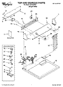 TOP AND CONSOLE PARTS Diagram and Parts List for LGV4634PQ1  Whirlpool Dryer