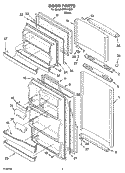 DOOR PARTS Diagram and Parts List for IPT144301  Inglis Refrigerator
