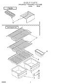 SHELF Diagram and Parts List for RT14HDXDW05  Roper Refrigerator