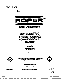 COVER Diagram and Parts List for FEP320YW0  Roper Range