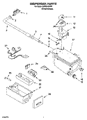DISPENSER PARTS Diagram and Parts List for GHW9160PW1  Whirlpool Washer