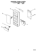 CONTROL PANEL PARTS Diagram and Parts List for MT4110SPB1  Whirlpool Microwave