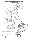 CASE, GEARING AND PLANETARY UNIT Diagram and Parts List for KSM160PSMC0  KitchenAid Mixer