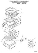 REFRIGERATOR SHELF Diagram and Parts List for 3ED22DQXBN02  Whirlpool Refrigerator
