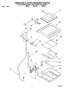 BROILER AND OVEN BURNER Diagram and Parts List for KGST300HBT9  KitchenAid Range