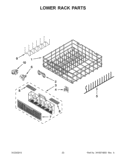 LOWER RACK PARTS Diagram and Parts List for WDF730PAYB4  Whirlpool Dishwasher