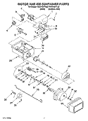 MOTOR AND ICE CONTAINER PARTS Diagram and Parts List for ED5NHGXTQ00  Whirlpool Refrigerator
