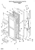 REFRIGERATOR DOOR Diagram and Parts List for 6ED22DQXBW00  Whirlpool Refrigerator