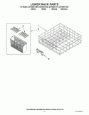 LOWER RACK PARTS Diagram and Parts List for DU1030XTXT4  Whirlpool Dishwasher