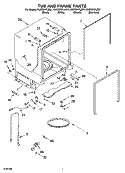 TUB AND FRAME PARTS Diagram and Parts List for KUDS01FLSS1  KitchenAid Dishwasher