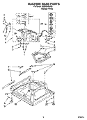 MACHINE BASE PARTS Diagram and Parts List for 3XGSC9455JQ5  Whirlpool Washer