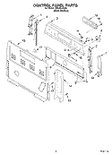 CONTROL PANEL PARTS Diagram and Parts List for GR445LXLS0  Whirlpool Range