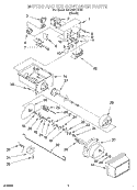 MOTOR AND ICE CONTAINER Diagram and Parts List for 4KSRS27CHT00  KitchenAid Refrigerator