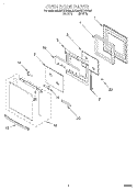 OVEN DOOR Diagram and Parts List for KEMS378GWH0  KitchenAid Microwave Oven Combo