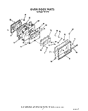OVEN DOOR Diagram and Parts List for F9757W1  Roper Range