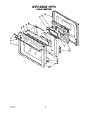 OVEN DOOR Diagram and Parts List for KEMI371TBL1  KitchenAid Microwave Oven Combo