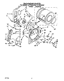 BULKHEAD Diagram and Parts List for LGT5434AW0  Whirlpool Dryer